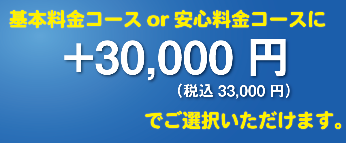 基本料金コースに、プラス30,000円のオプション！