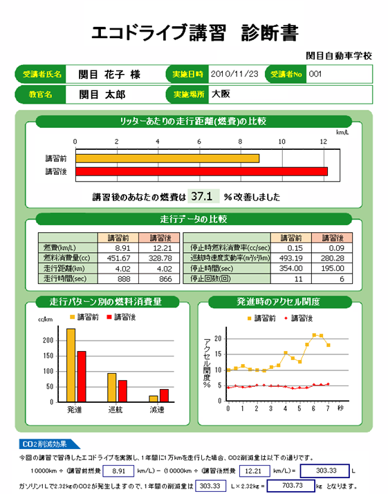 エコドライブ診断書