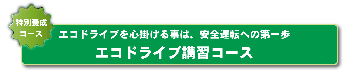 エコドライブ講習コース:エコドライブを心掛ける事は、安全運転への第一歩